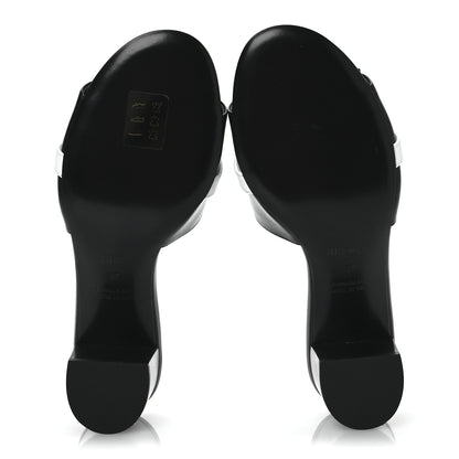 Hermes Calfskin Gigi 50 Sandals 37 White Black 7 of 14