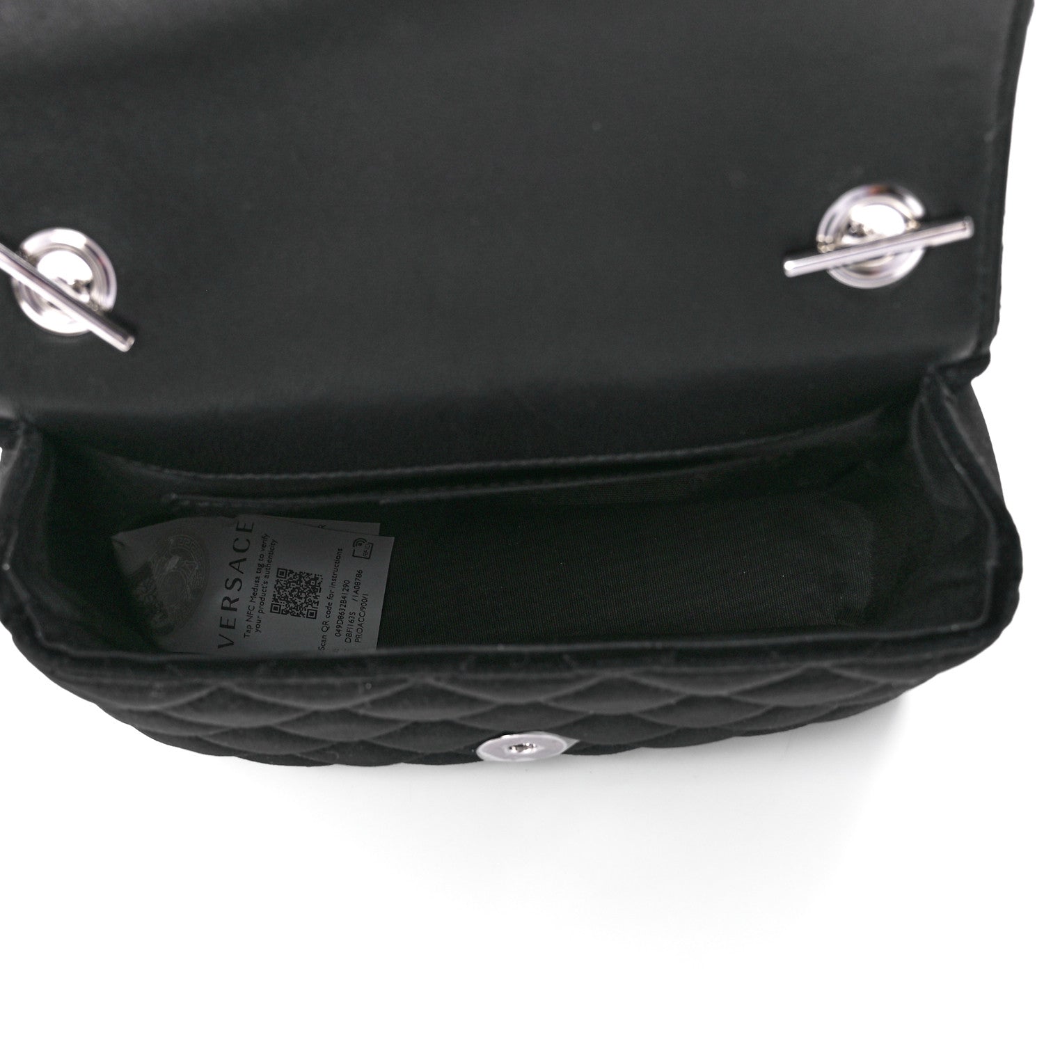 Versace Velvet Quilted Icon Crossbody Bag Black 5 of 12