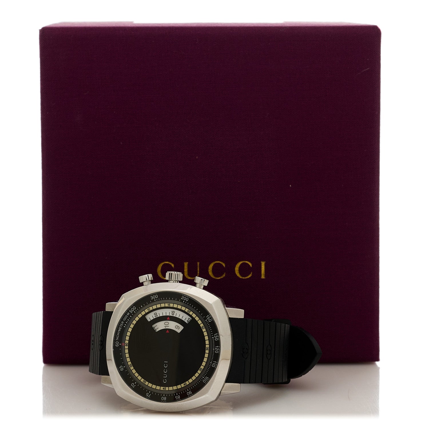 Gucci Stainless Steel Rubber 40mm Grip Quartz Watch Black 5 of 5
