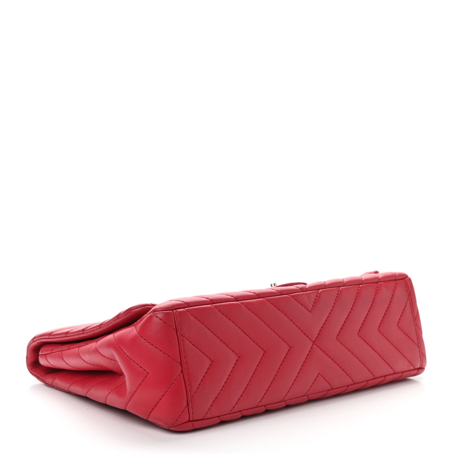 Chanel Lambskin Chevron Quilted Maxi Single Flap Red 4 of 12
