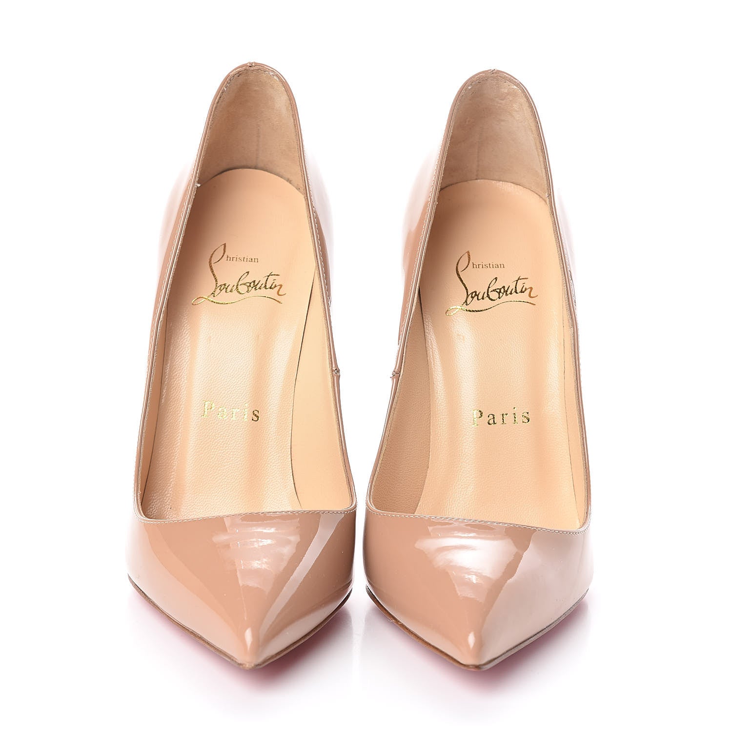 Christian Louboutin Patent Pigalle 120 Pumps 36 Nude 2 of 7