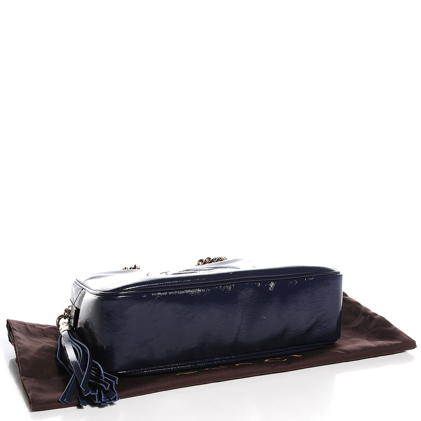Soft Patent Small Soho Bowler Uniform Blue