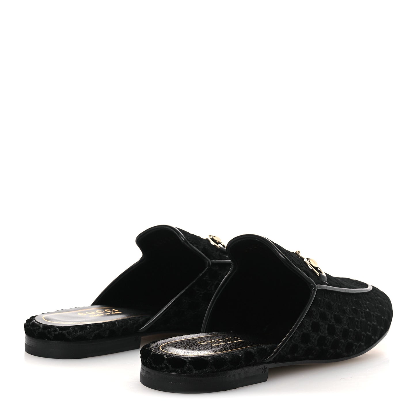 Velvet GG Monogram Womens Princetown Slippers 37.5 Black