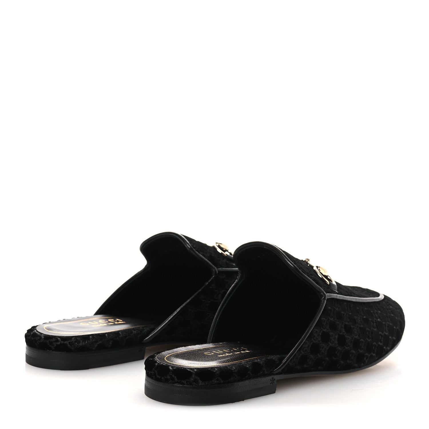 Gucci Velvet GG Monogram Womens Princetown Slippers 37.5 Black 5 of 12