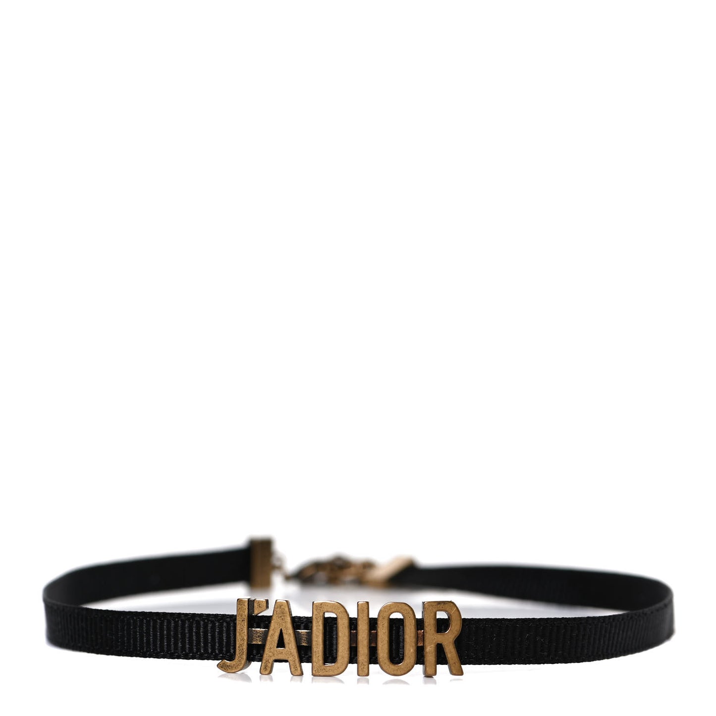 Grosgrain Ribbon J'Adior Logo Choker Necklace Black