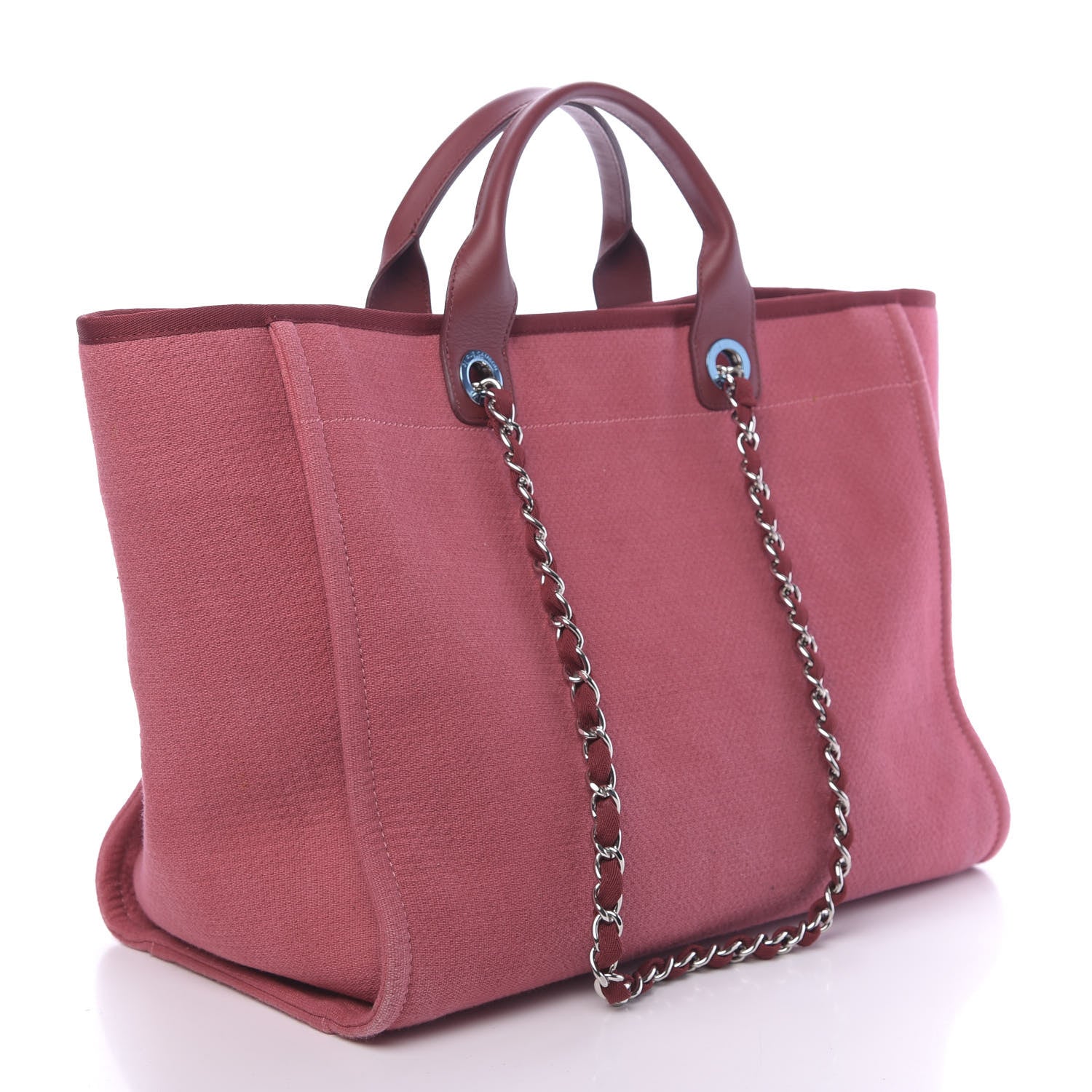Chanel Canvas Medium Deauville Tote Red 3 of 12