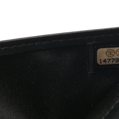 Chanel Patent Camellia Embossed Yen Wallet Black 7 of 13