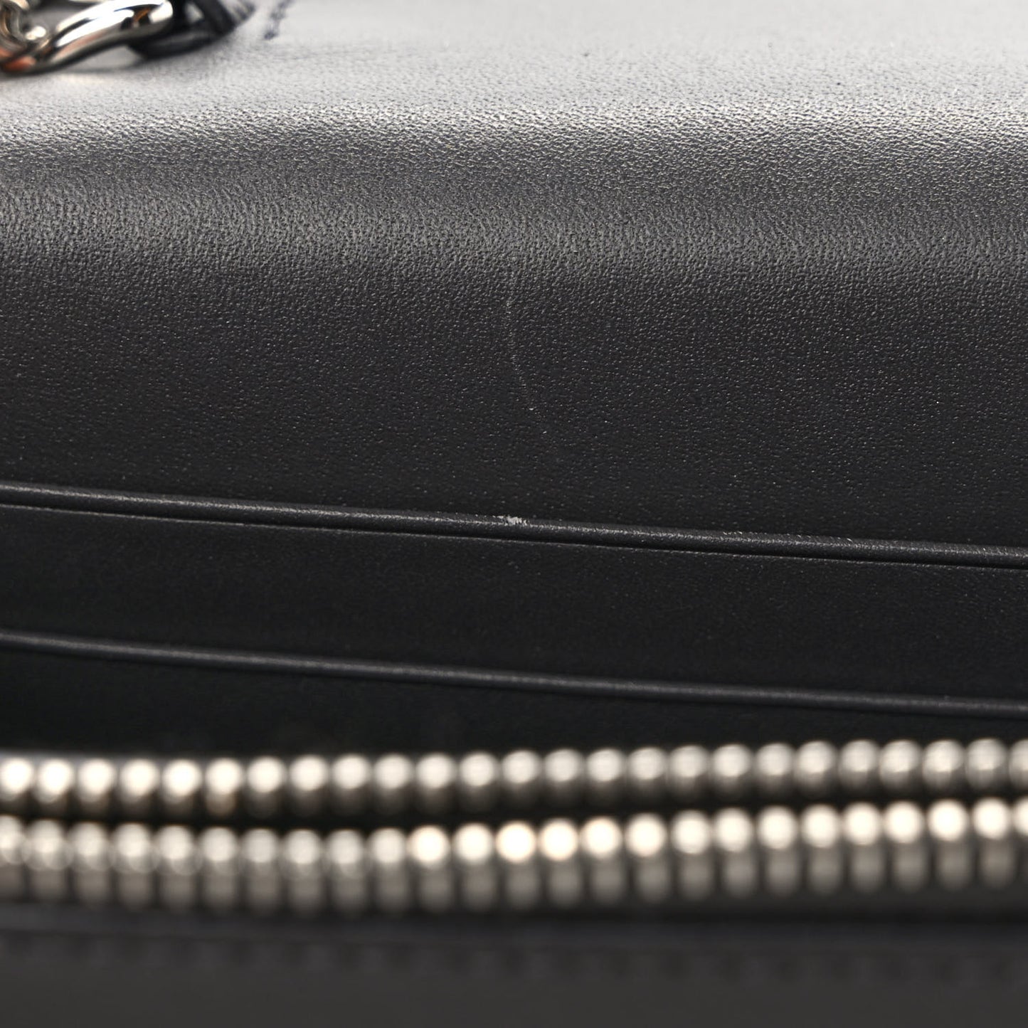 Smooth Calfskin Classic Monogram Kate Tassel Chain Wallet Asphalt