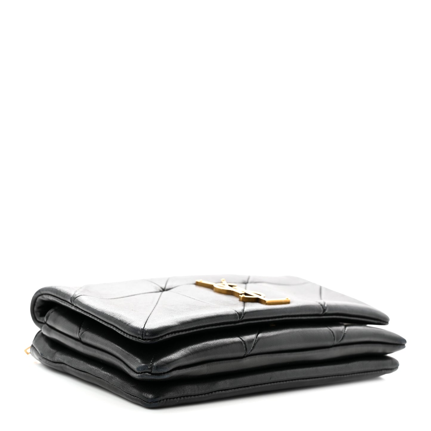 Lambskin Patchwork Monogram Jamie Chain Wallet Black
