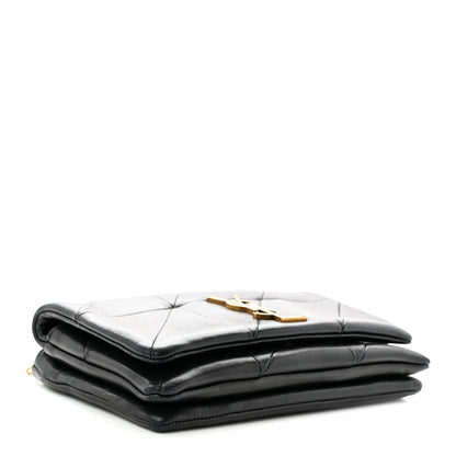 Saint Laurent Lambskin Patchwork Monogram Jamie Chain Wallet Black 4 of 10