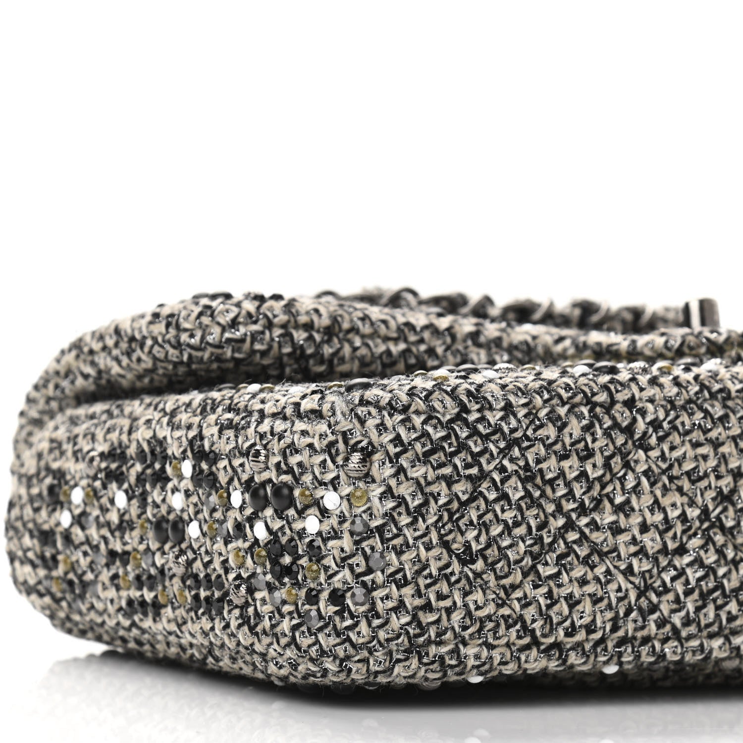 Chanel Crystal Tweed Quilted Medium Single Flap Black 9 of 11