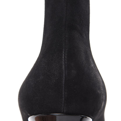 Louis Vuitton Suede Monogram Uniformes Cap Toe Chelsea 75mm Ankle Boots 37 Black 9 of 12