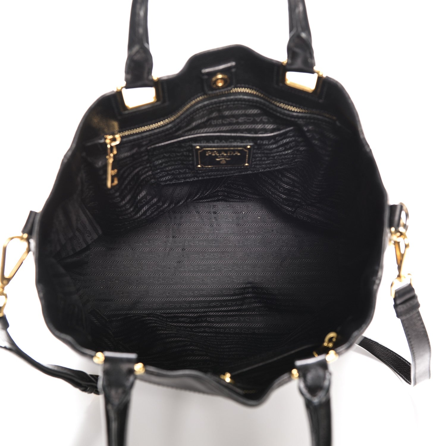 Prada Glace Calf Shopping Tote Nero Black 5 of 7