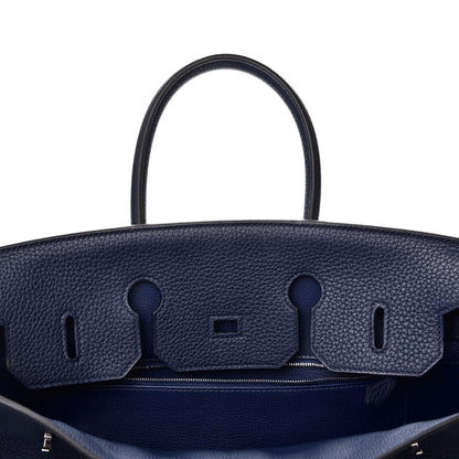 Hermes Taurillon Clemence Birkin 35 Bleu Saphir 8 of 38