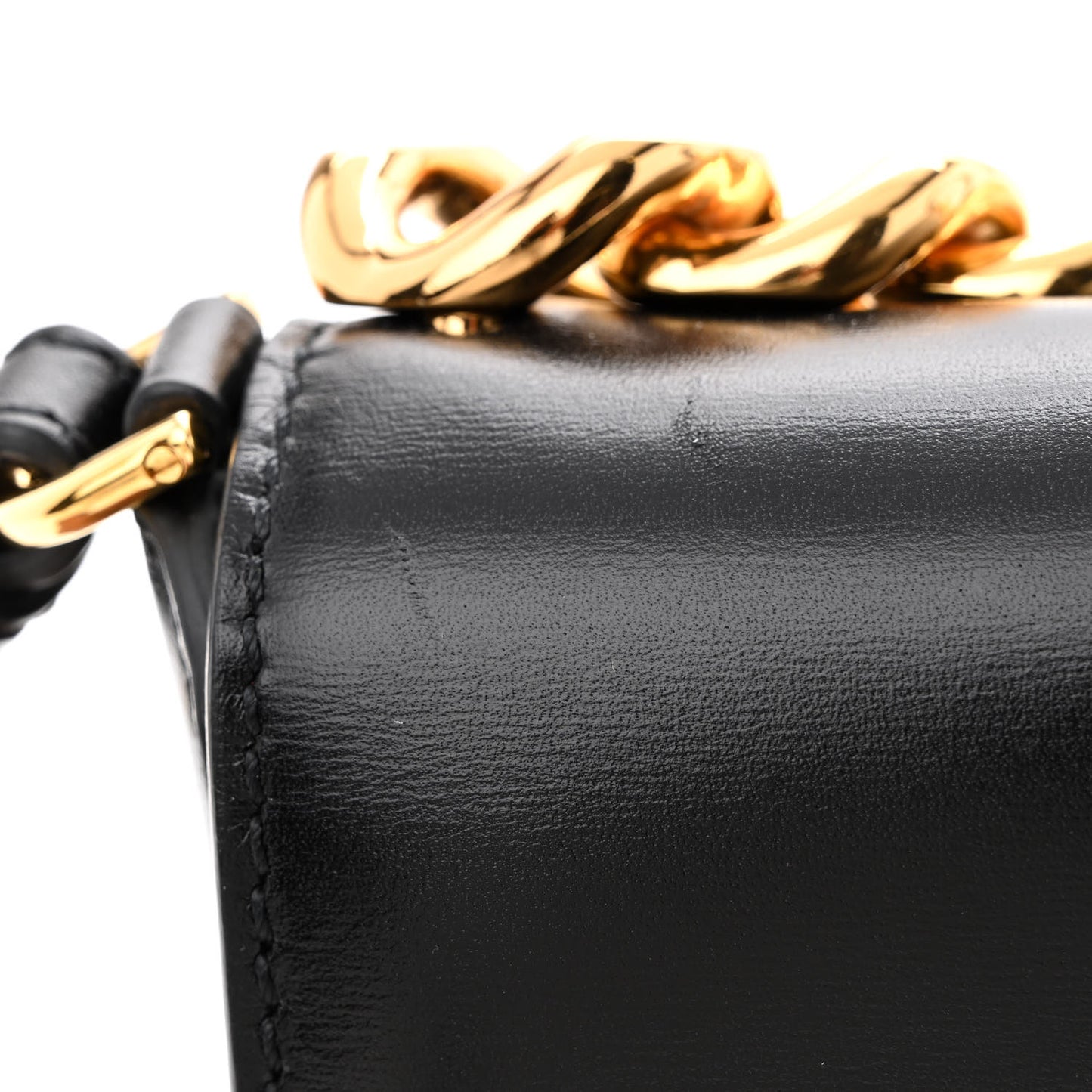Palmellato Calfskin TF Chain Shoulder Bag Black