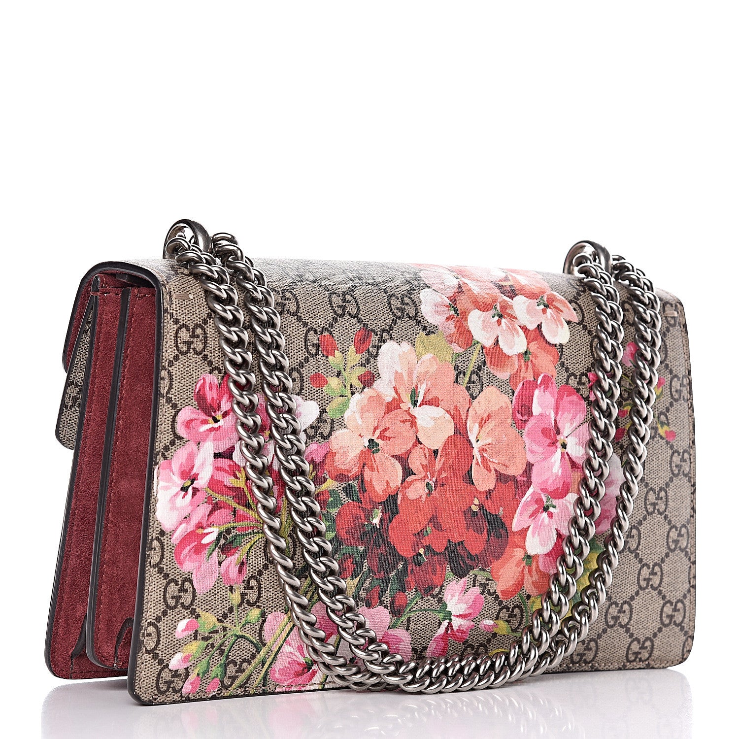 Gucci GG Supreme Monogram Blooms Small Dionysus Shoulder Bag Beige Multicolor Dry Rose 3 of 12