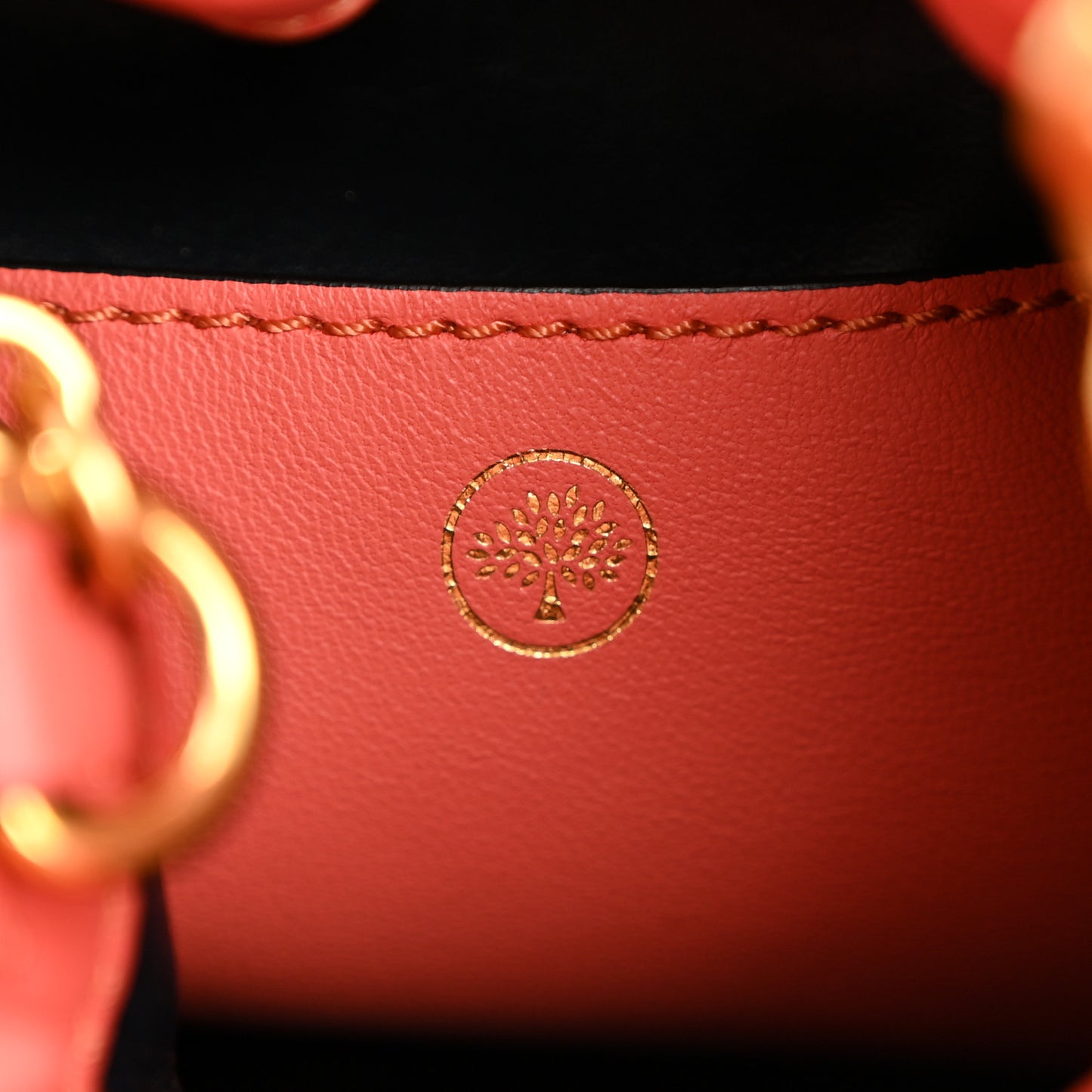Lambskin Mini Lynton Bucket Bag Coral