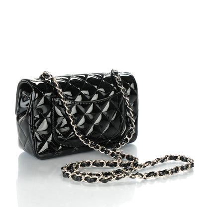 Chanel Patent Calfskin Quilted Mini Rectangular Flap Black 3 of 7