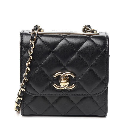 Chanel Lambskin Quilted Mini Trendy CC Chain Wallet Black 1 of 9