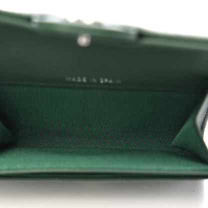 Chanel Lambskin Quilted Flap Card Holder Wallet Green 5 of 9