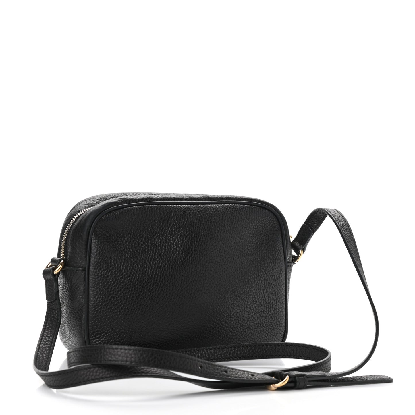 Pebbled Calfskin Small Soho Disco Bag Black
