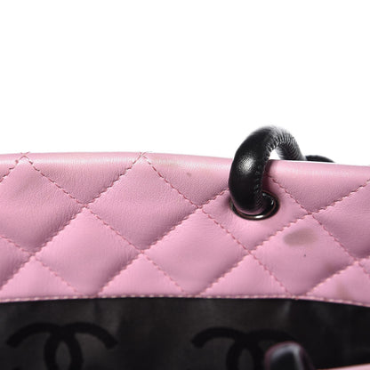 Chanel Calfskin Quilted Medium Cambon Tote Pink Black 10 of 14