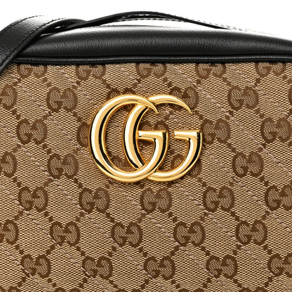 Gucci Monogram Matelasse Diagonal Small GG Marmont Chain Shoulder Bag Beige Black 9 of 12