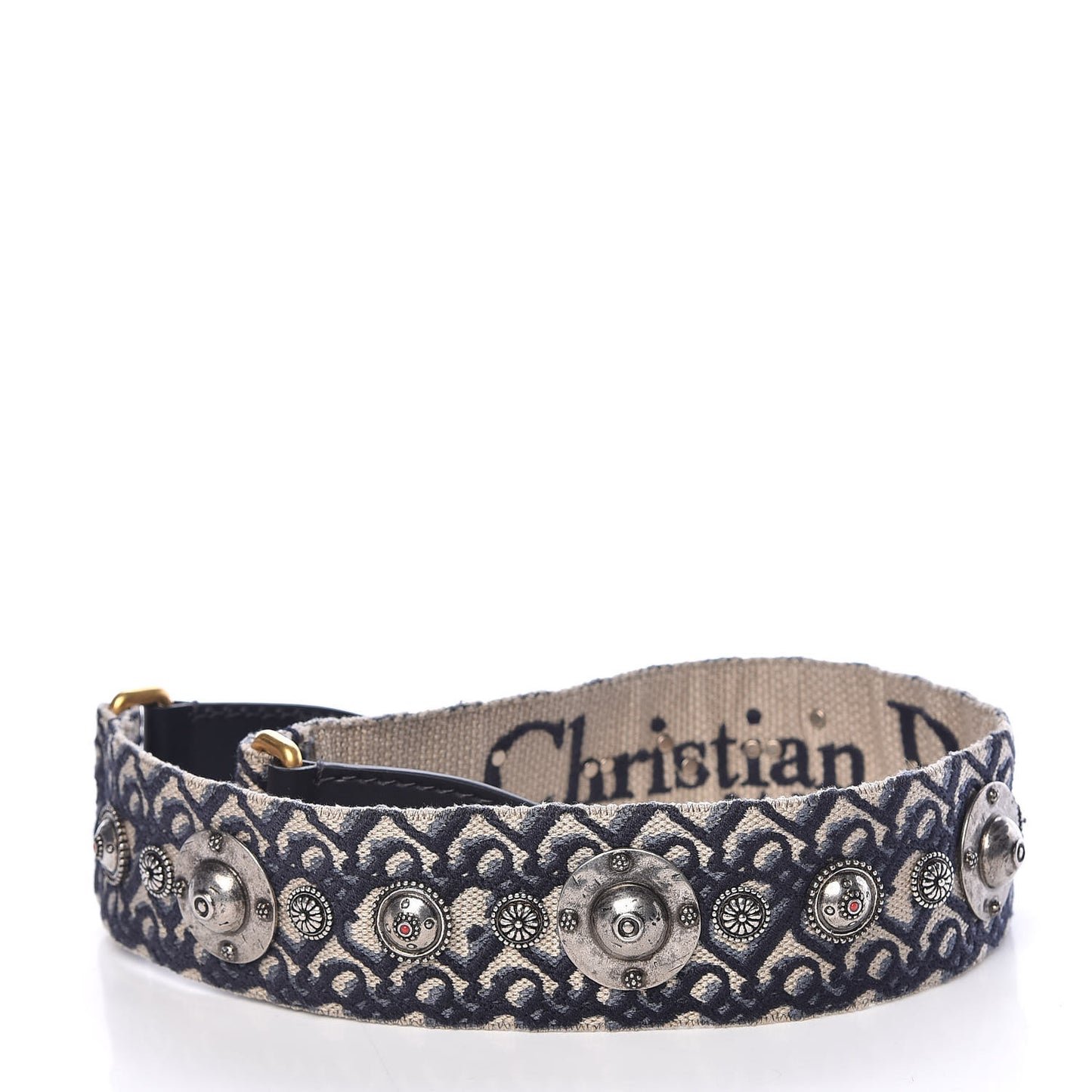 Oblique Studded Shoulder Strap Blue