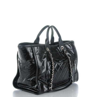 Chanel Glazed Calfskin Large Deauville Tote Black 3 of 7