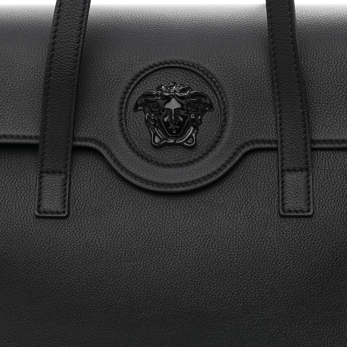 Grained Calfskin La Medusa Tote Black