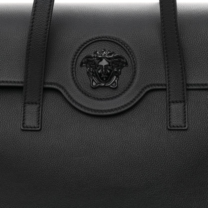 Versace Grained Calfskin La Medusa Tote Black 8 of 10