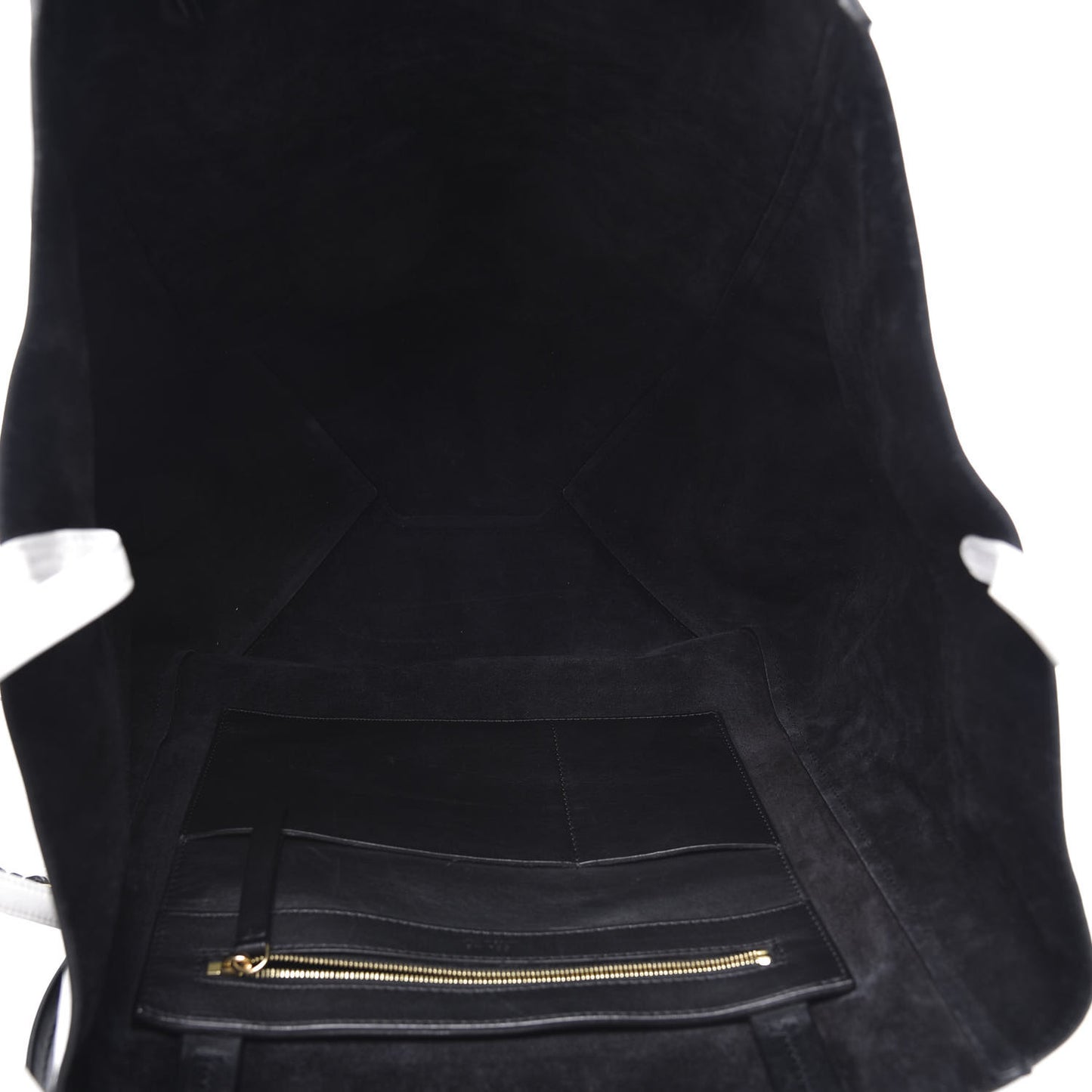 Grained Calfskin Medium Horizontal Cabas Phantom Black White