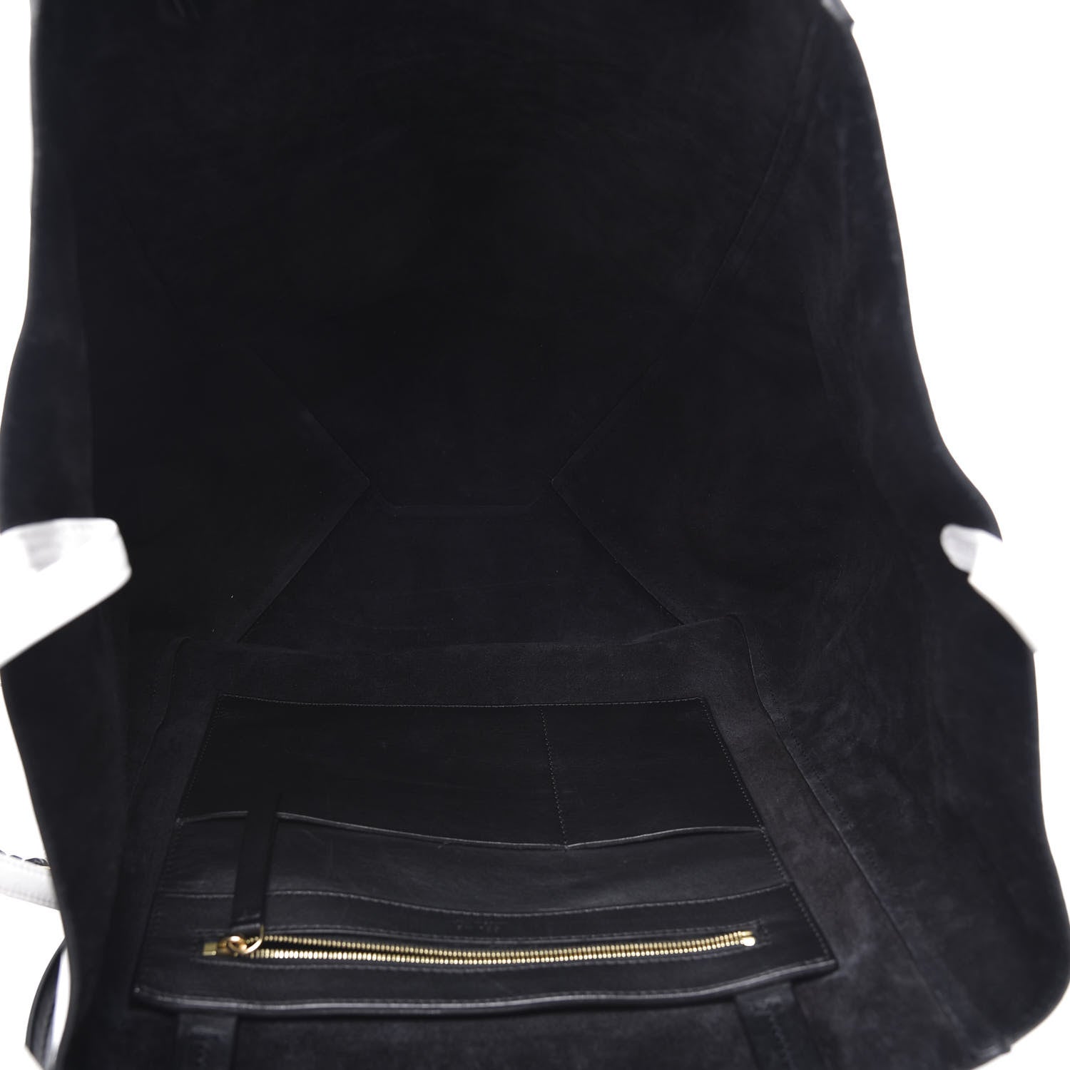 Celine Grained Calfskin Medium Horizontal Cabas Phantom Black White 5 of 11