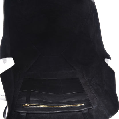Celine Grained Calfskin Medium Horizontal Cabas Phantom Black White 5 of 11