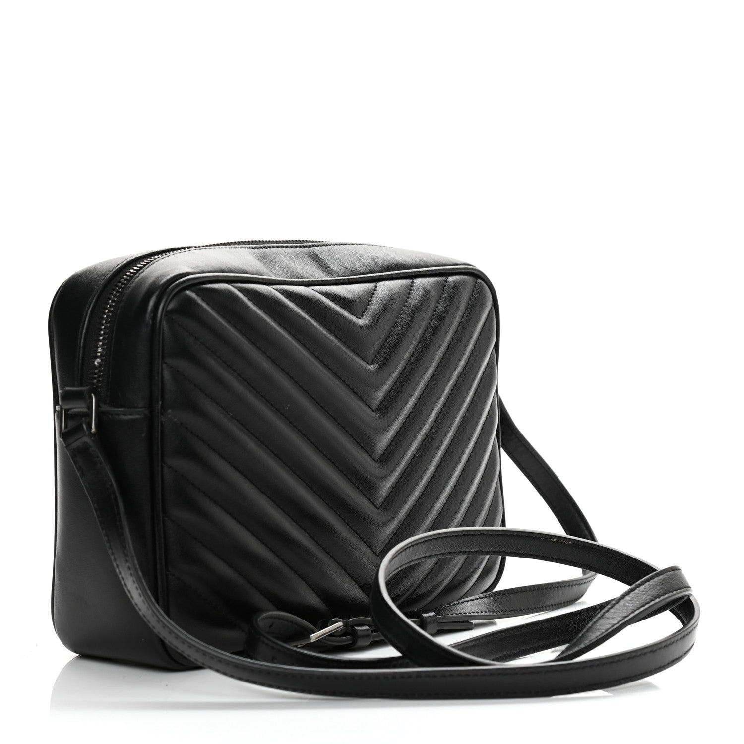 Saint Laurent Calfskin Matelasse Monogram Lou Camera Bag Black 2 of 11