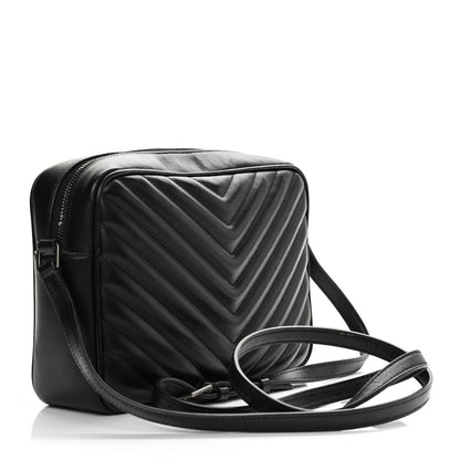 Saint Laurent Calfskin Matelasse Monogram Lou Camera Bag Black 2 of 11