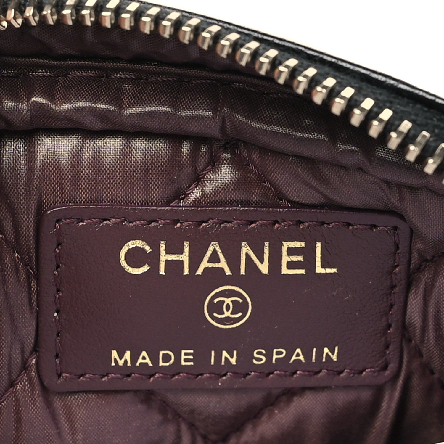 Chanel Caviar Quilted Small Curvy Pouch Cosmetic Case Black 6 of 10