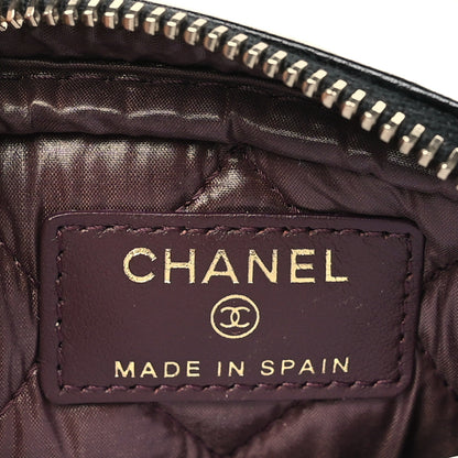 Chanel Caviar Quilted Small Curvy Pouch Cosmetic Case Black 6 of 10