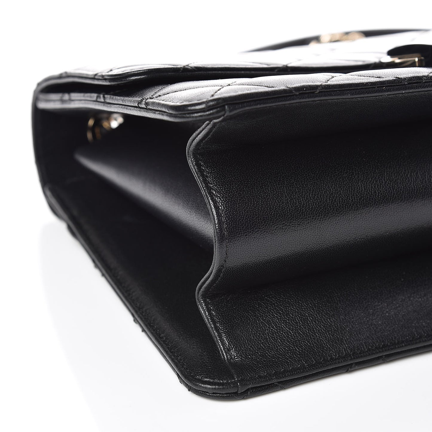 Sheepskin Quilted Large Beauty Lock Flap Black