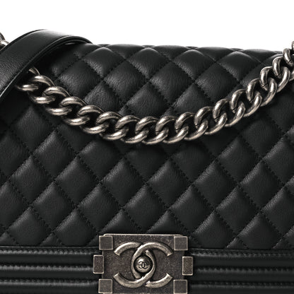 Chanel Calfskin Quilted Medium Boy Flap Black 8 of 10