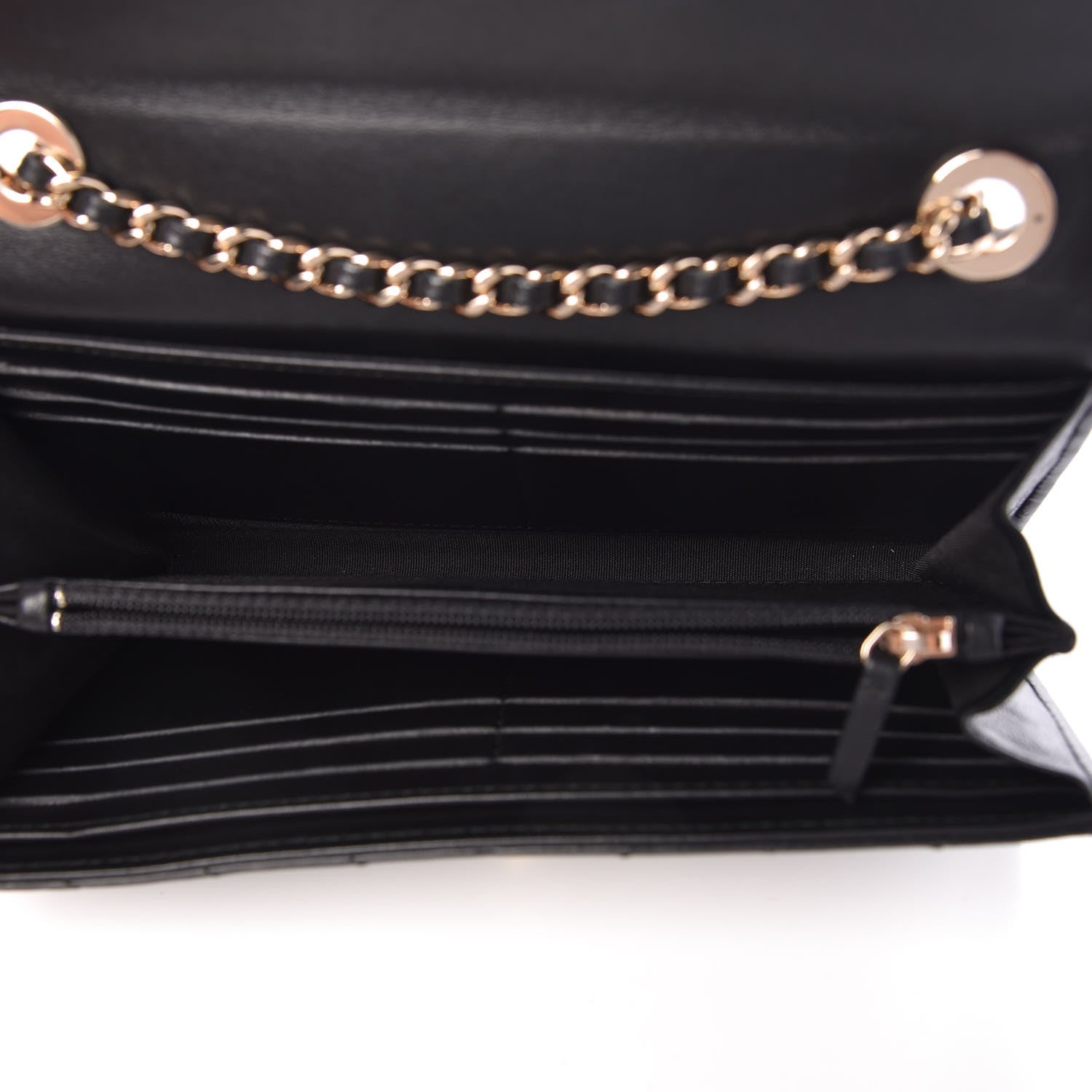 Chanel Lambskin Chevron Quilted Trendy CC Wallet On Chain WOC Black 5 of 9