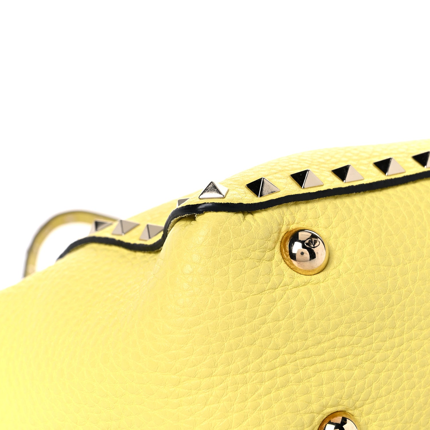 Valentino Garavani Pebbled Calfskin Mini Rockstud Tote Jonquill 7 of 14
