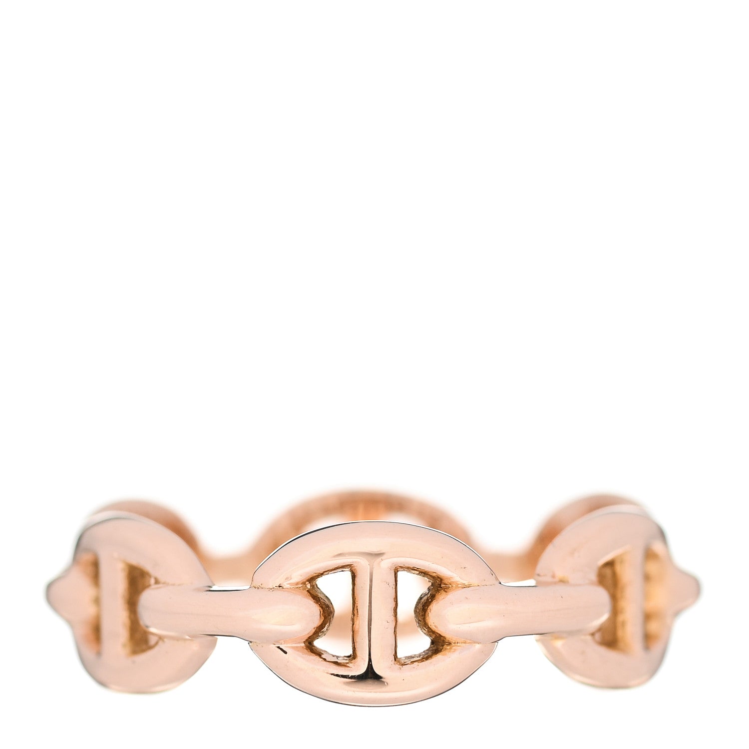 Hermes 18K Rose Gold PM Chaine D'Ancre Enchainee Ring 52 6 1 of 6