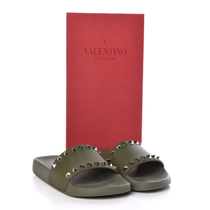 Valentino Garavani Rubber Rockstud Slide Sandals 36 Oasis 10 of 10