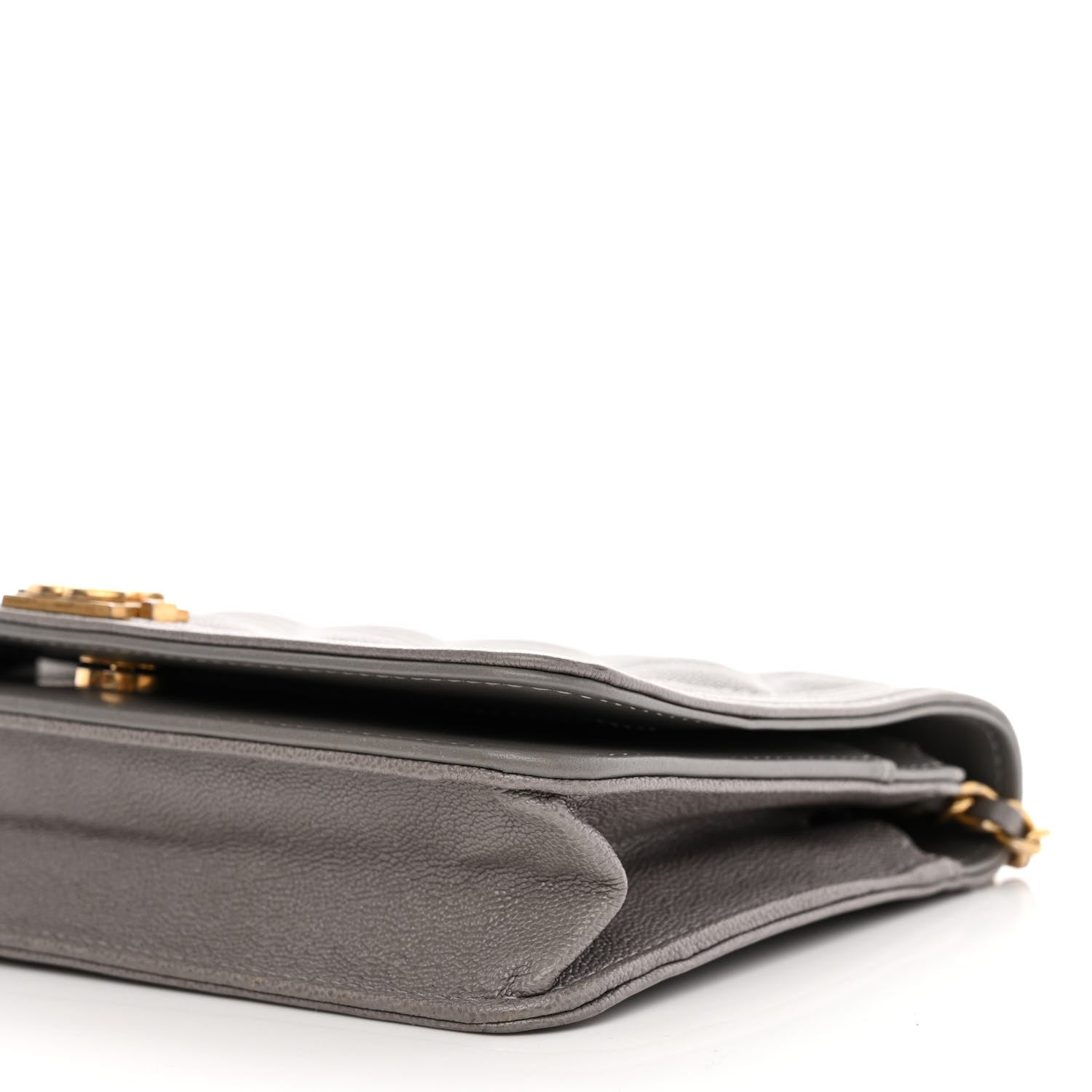 Chanel Caviar Quilted Boy Wallet On Chain WOC Grey 13 of 13