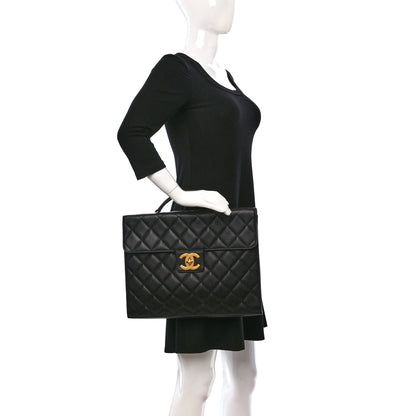 Chanel Caviar Quilted Briefcase Laptop Bag Black 3 of 9