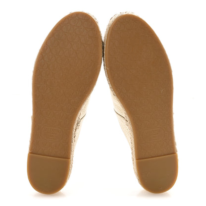 Valentino Garavani Metallic Pebbled Calfskin Vlogo Espadrille Mules 39 Platino 6 of 10