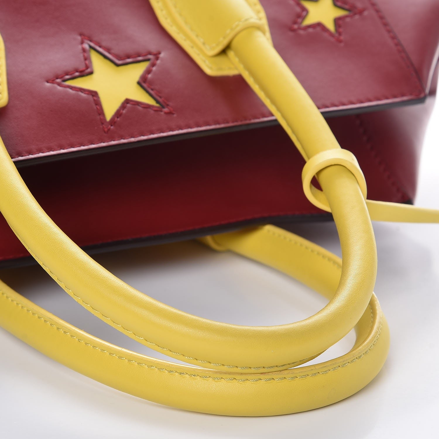 Stella McCartney Eco Alter Nappa Star Embossed Cavendish Boston Bordeaux Yellow 10 of 12