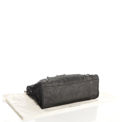 Balenciaga Metallic Craquele Calfskin Classic Hardware City Black 8 of 14