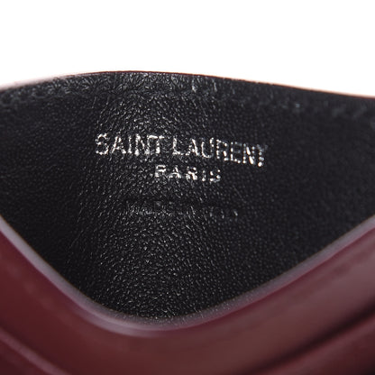 Saint Laurent Nappa Y Quilted Monogram LouLou Credit Card Case Rouge Legion 5 of 7
